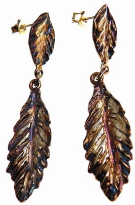 Venus Galeria Podwójne listki - kolczyki srebrne