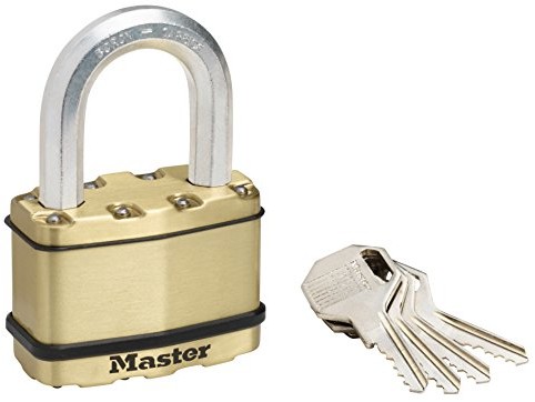 Master Lock kłódka powłoka ochronna do użytku na zewnątrz wykonana z cynku z mosiądzu, nierdzewny, 64 MM  pasek o dużej pojemności M15BEURDLF