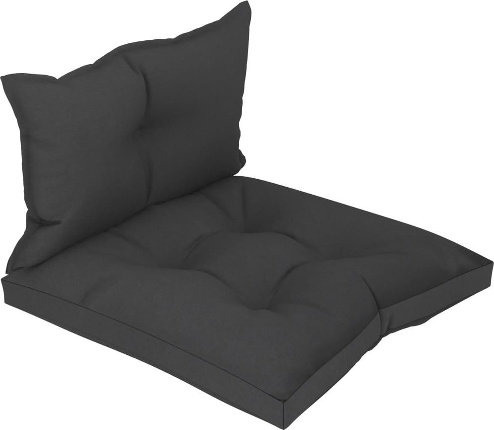 vidaXL Poduszki na sofę z palet 2 szt. czarne tkanina 47462
