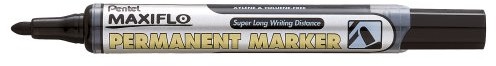 Pentel Maxiflo Permanent Marker płynnych tusz na bazie alkoholu czarna 12 sztuk NLF50-AO