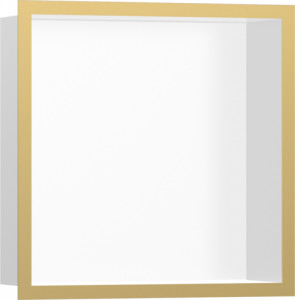 Hansgrohe 56099990 XtraStoris Individual Wnęka ścienna biały matowy z ozdobną ramą 30 x 30 x 10 cm złoty optyczny polerowany