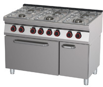 RedFox SPBT 70/120 21 GE Kuchnia gazowa z piek elekt GN 2/1 | SPBT-70/120-21-GE