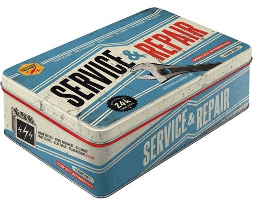 Nostalgic-Art 30715 Biker kroki serwisu i Repair Corner, puszka na zapasy płaska 30715