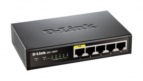 D-Link 5-Port Fast Ethernet PoE Desktop Switch DES-1005P/E