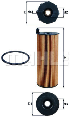 Mahle FILTR OLEJU KNECHT OX 196/1 D ECO AUDI A4,A6,Q7/VW TOUAREG 2.7,3.0,4.2TDI 04 OX 196/1D
