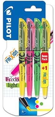 Pilot Pen Pilot 4136b4  FriXion Textmarker Promotion 4 sztuki Żółty, zielony, różowy i GRATIS Żółty 3131910633495