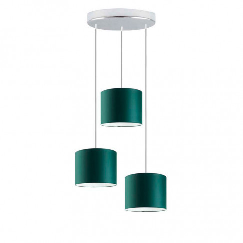 Okrągła lampa wisząca na chromowanym stelażu - N1-E63