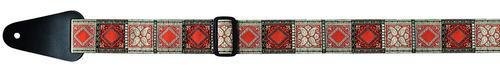 Gewa Fire & Stone 531025 Gitarrengurt Folklore-Edition Jacquard rot/silber/schwarz 531065