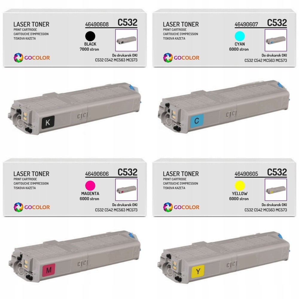 4 X nowy toner do Oki MC563dn Błyszczący