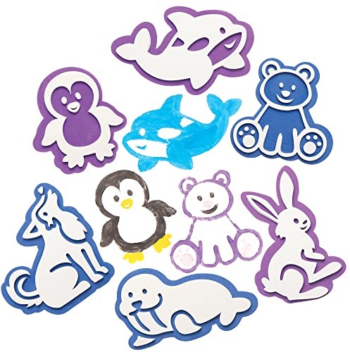 Baker Ross Baker Ross FC288 Arctic Animal piankowe znaczki - opakowanie 10 sztuk, różne FC288