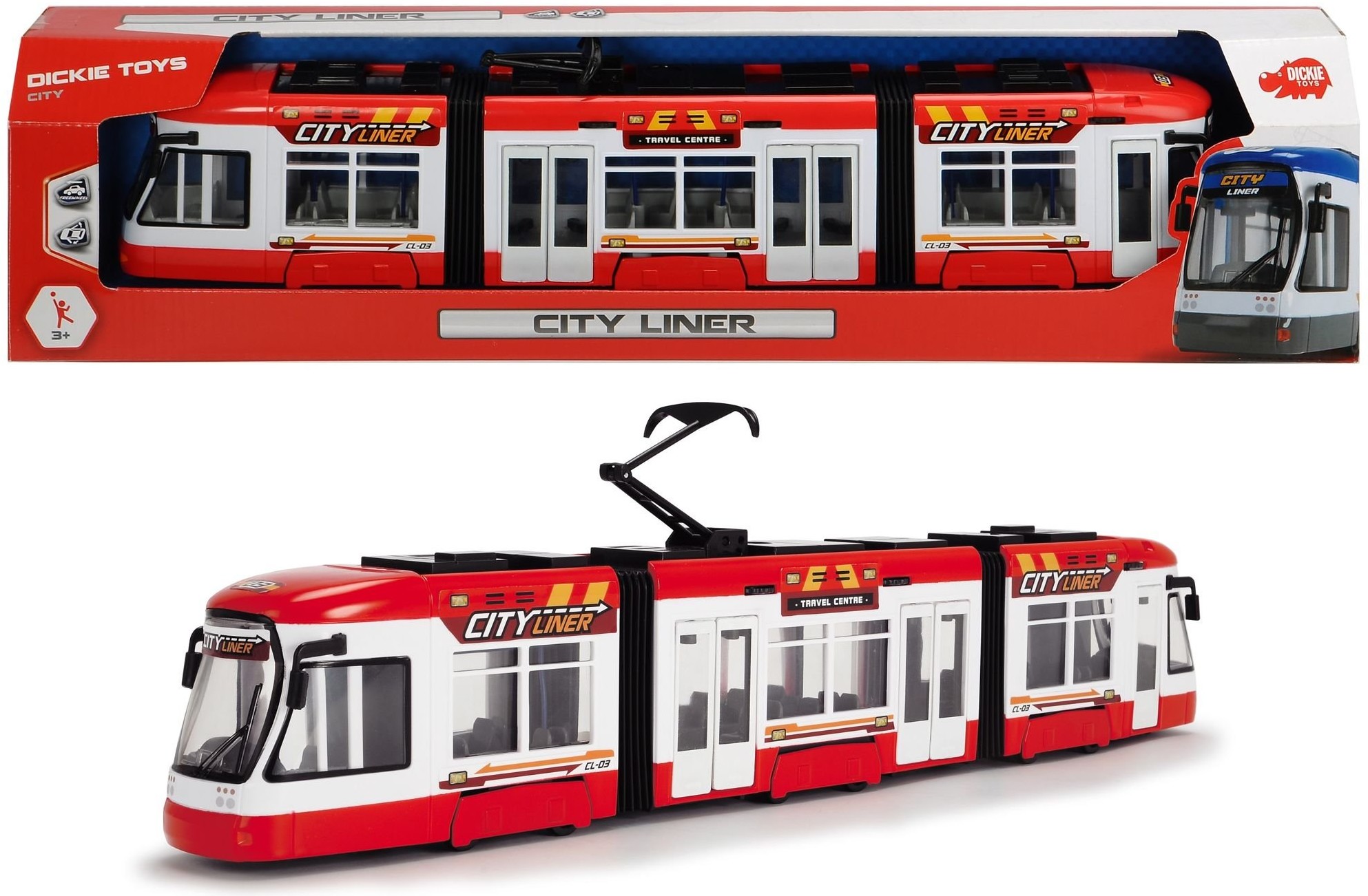 Dickie Toys 374-9017 City Liner Tramwaj 46 cm Czerwony 20 374 9017
