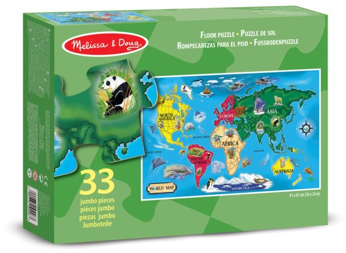 Melissa & Doug Melissa Układanka - Puzzle Podłogowe - Mapa Świata - UKŁADANKA 10446