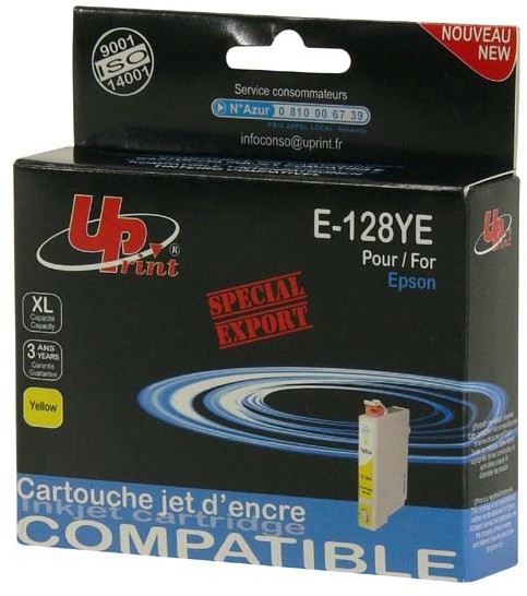 INK UPrint kompatybilny z C13T12844011 yellow 5ml E-128YE dla Epson Stylus S22 SX125 420W 425W Stylus Office BX305 IEPB128440YU