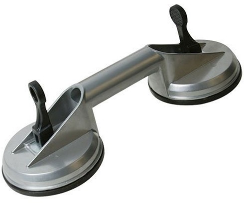 Silverline 456945 podwójny podnośnik ze ssawkami z aluminium o profesjonalnej jakości, 100 kg 456945