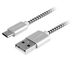 Фото - Кабель Gogen Kabel  USB / micro USB, 2m, opletený  Srebrny (MICUSB200MM24)