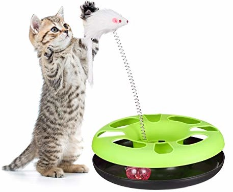 Relaxdays zabawka dla kota z myszką, kulka, piłka z dzwoneczkiem, Cat Toy, trening i zajęcie, różne Kolory 10023896_53