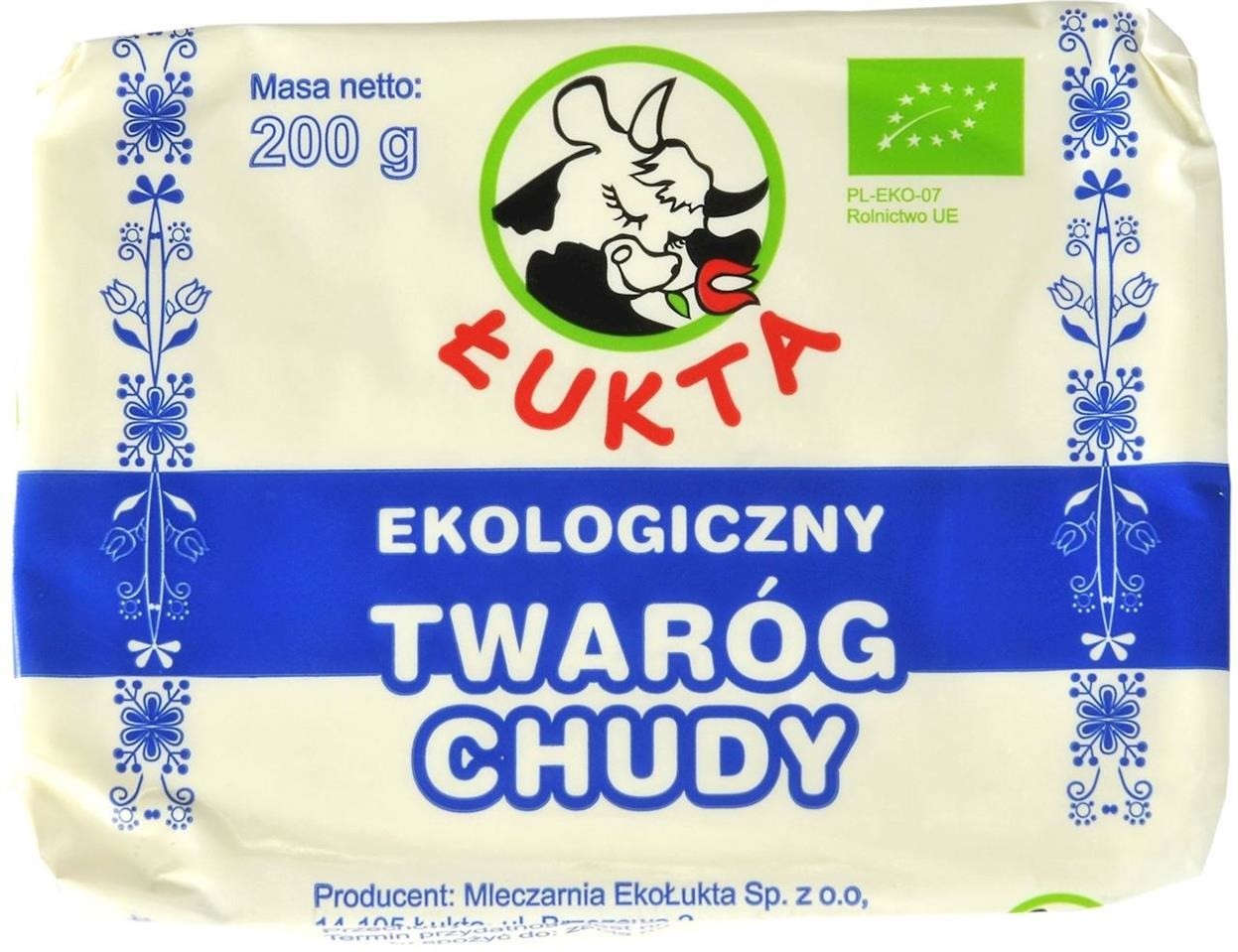 EKO ŁUKTA (nabiał z mleka krowiego) EKO ŁUKTA nabiał z mleka krowiego) TWARÓG CHUDY BIO 200 g EKO ŁUKTA bioplanet-1413