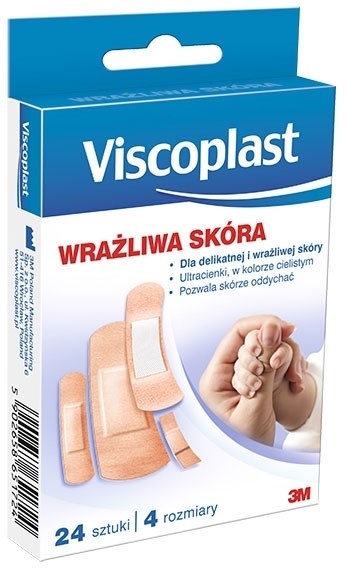 3M Poland Plastry Viscoplast Zestaw Wrażliwa Skóra x24 sztuki