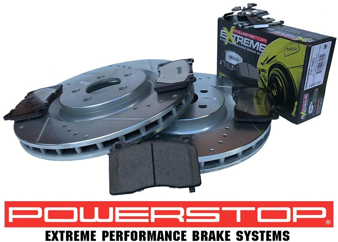 POWERSTOP Przednie klocki + WIERCONE tarcze hamulcowe 355mm POWERSTOP Ford Mustang 2005-2014 AR8184XPR+Z26-1001