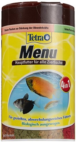 Tetra tetr AMIN menu główne paszy Mix (do wszystkich ryb ozdobnych, 4 różnych płatki w 4 oddzielne komory, idealne rozwiązanie do ryb wszystkich strefach płytkiej wody), 100 ML Dose