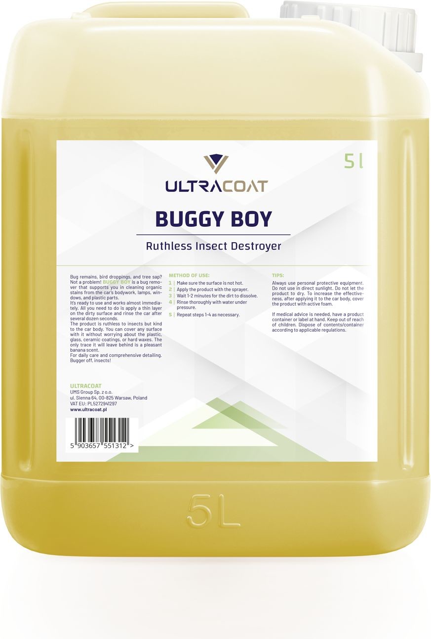Ultracoat Ultracoat Buggy Boy  produkt do usuwania owadów, bezpieczny i skuteczny 5L ULT000039