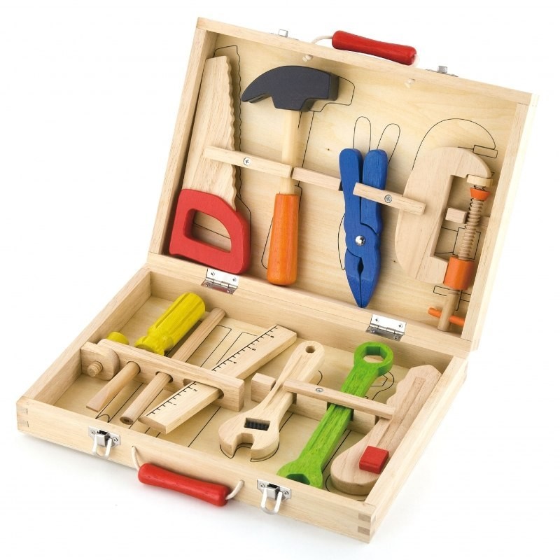 VIGA TOYS Skrzynka z narzędziami drewniana Przybornik Viga Toys 50387