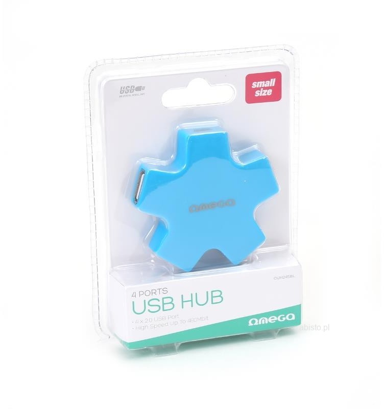 Omega Port USB 2.0 4 porty star blue