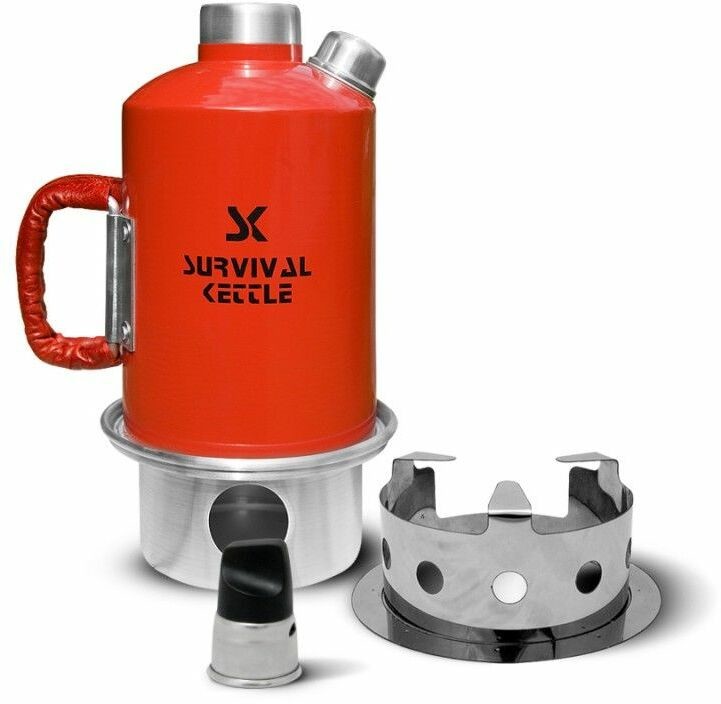 Survival Kettle Aluminiowa Kuchenka czajnik turystyczny Survival Kettle czerwona - zestaw