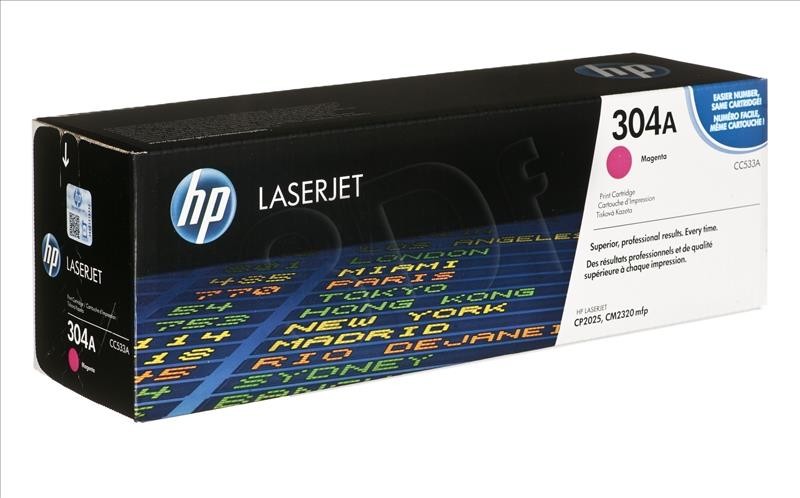 HEWLETT-PACKARD Toner HP CC533A (oryginał HP304A HP 304A; 2 800 stron; czerwony) CC533A