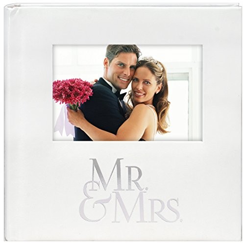 Malden International Designs Mr. & Mrs. Album z pamięcią i okładką na zdjęcia, album na zdjęcia, 1604 x 6, biały