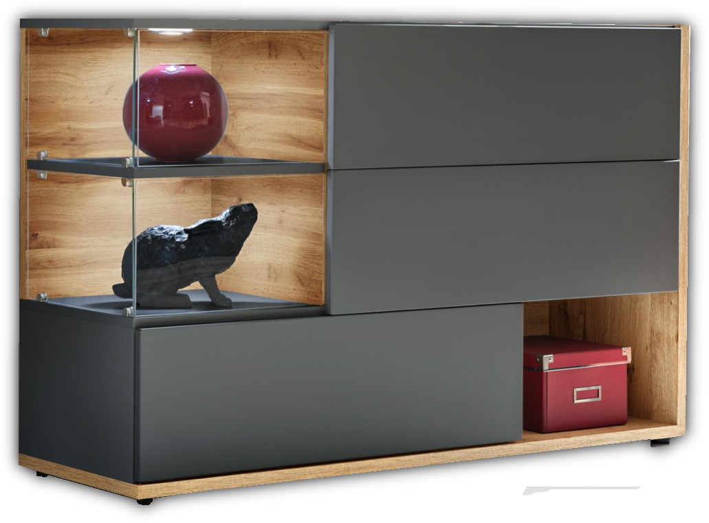 Komoda stojąca Silk antracyt/wotan mat + led 28 ANWT SKS