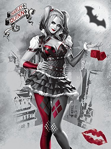 Pyramid International wdc99540 Harley Quinn na płótnie, Poly płótno z płyty MDF Frame, wielobarwny, 61 x 81 x 5 cm AFWDC99540