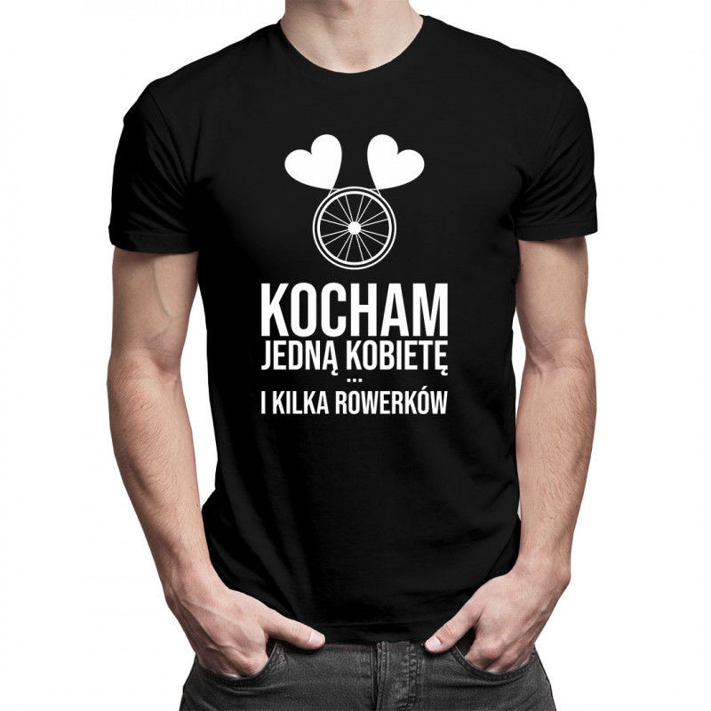 Kocham jedną kobietę i kilka rowerów - męska koszulka z nadrukiem 9381