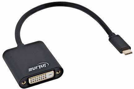 InLine 64103B USB Display konwerter, USB Typ-C wtyczka do gniazda DVI (DP Alt Mode), czarna, 0.2m 64103B