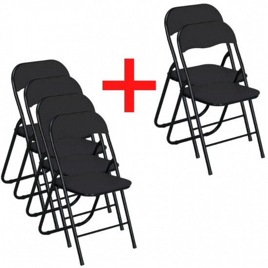 B2B Partner Składane krzesła konferencyjne BRIEFING 4+2 GRATIS, czarne XC-9B-018