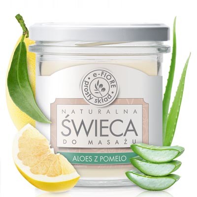 e-fiore Naturalna Świeca do masażu Aloes z Pomelo 330ml e-Fiore