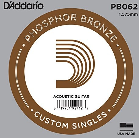 DAddario 062 fosforowy brąz rana do gitary akustycznej pojedynczy sznurek PB062