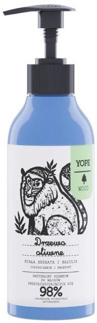 Yope Naturalny szampon do włosów przetłuszczających się Drzewo Oliwne Biała Herbata i Bazylia 300ml 99867-uniw