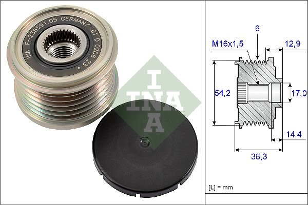 INA Alternator - sprzęgło jednokierunkowe INA 535 0194 10