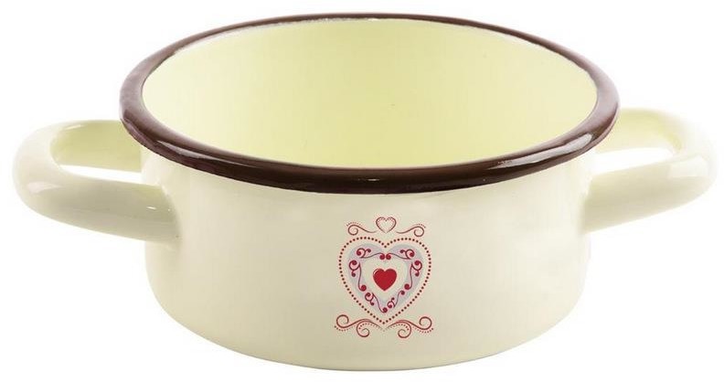 Garnek / garnuszek emaliowany 0,6L SERCE 113083