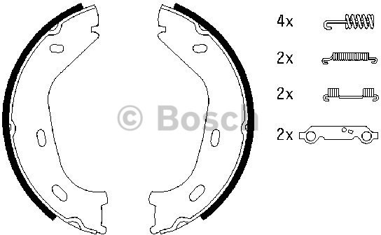 BOSCH Zestaw szczęk hamulcowych, hamulec postojowy 0 986 487 542