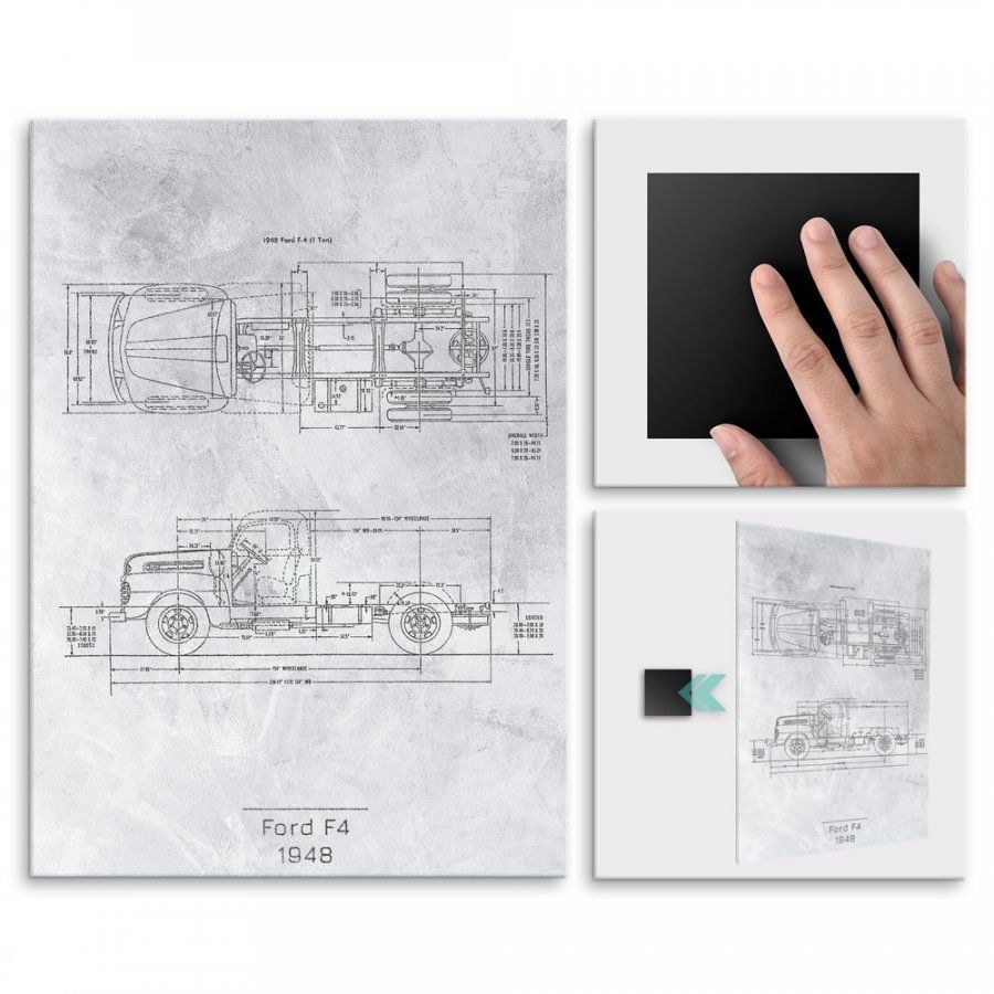 Pix4home Plakat metalowy Ford F4 Projekt Stone L POS-L-02850