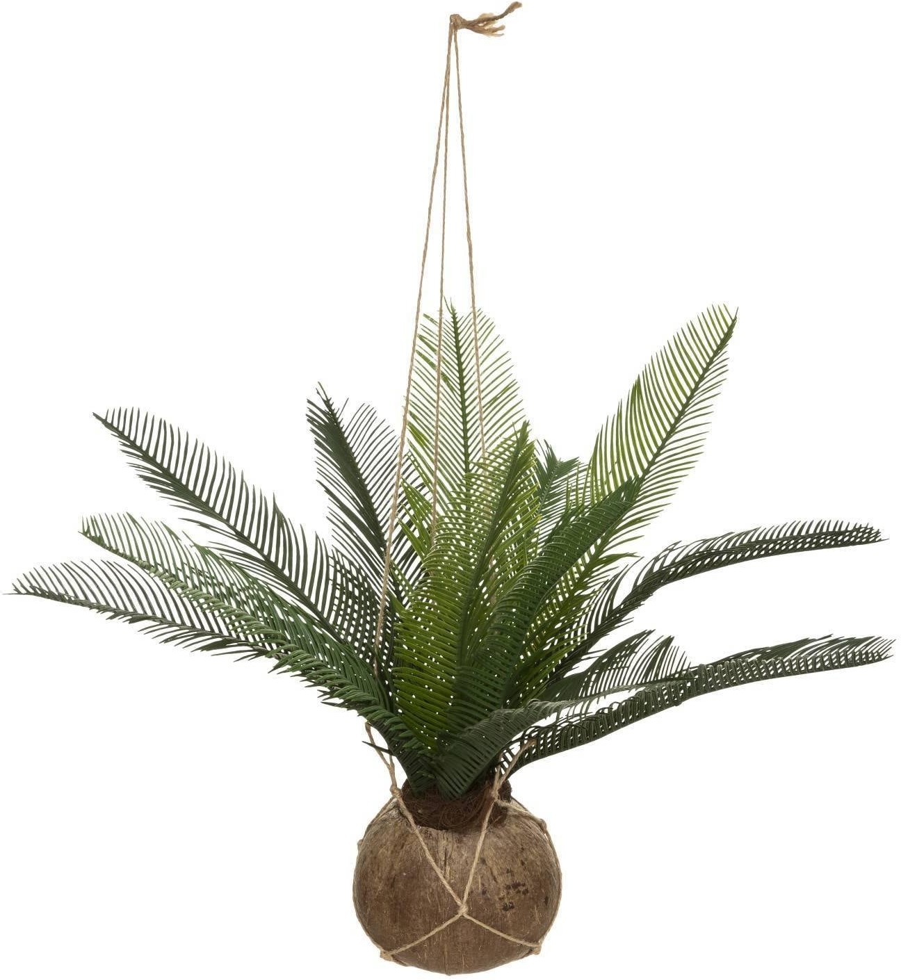 Palma sztuczna w doniczce z kokosa wisząca wys 50 cm 179299
