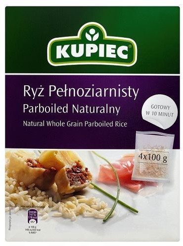 Kupiec Ryż pełnoziarnisty parboiled naturalny 4x100 g