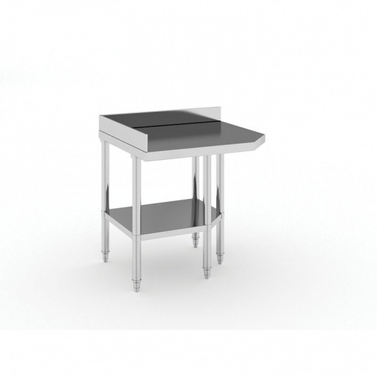 B2B Partner Narożny stół roboczy ze stali nierdzewnej, 900x700x850 mm 434095