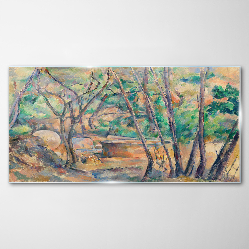 PL Coloray Obraz na Szkle Abstrakcja Natura Drzewa 120x60cm