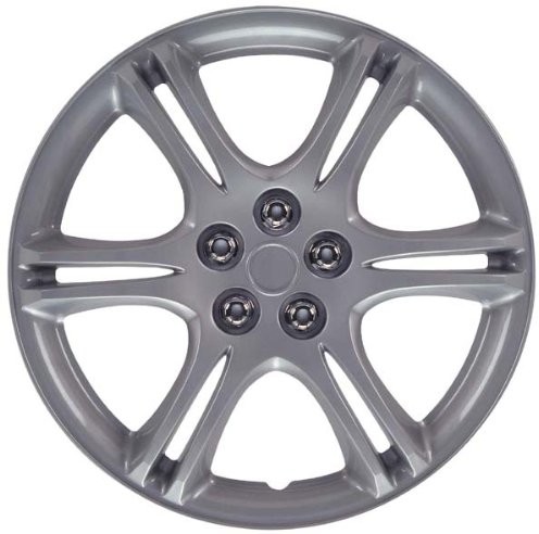 Autostyle Kołpaki ozdobne zestaw zaślepki Wyoming Srebrny 4-częściowy zestaw, 33 cm (13) PP 9513SL