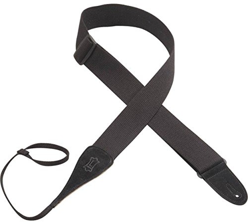 Levys levy LEDy mc8ablk  pas do gitary z tkaniny bawełnianej z 2 cala/5 cm z głowicą pętla do płyty, czarna MC8A-BLK