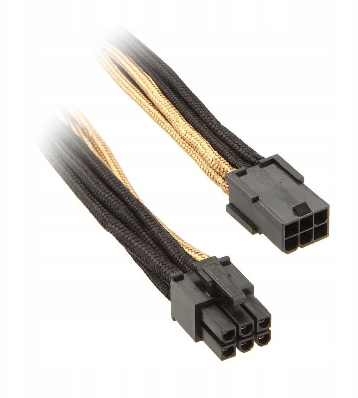Silverstone Przedłużacz 6-Pin PCIe - 250mm - złoty