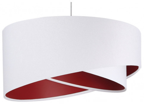 Biało-bordowa asymetryczna lampa wisząca EX990-Rezi